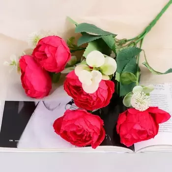 Букет искусственный «Пион Бамби», 530 см, МИКС