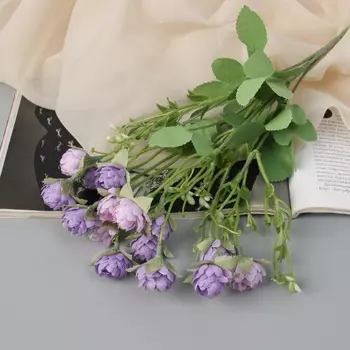 Букет искусственный «Пион пуаро», 29 см, МИКС