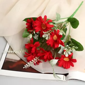 Букет «Подсолнухи мини с зеленью», 526 см, МИКС