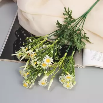 Букет искусственный «Ромашка галант леди», 28 см, белый