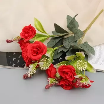 Букет искусственный «Роза индиголетто», 30 см, МИКС