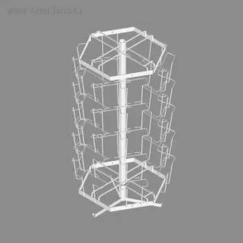 Буклетница настольная вращающаяся 30 ячеек А6, цвет белый