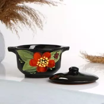 Бульонница с крышкой "Псковская" 0,5л / 11,5х13см, божья коровка