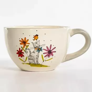 Бульонница Elrington «Серый кот», с ручкой, 580 мл