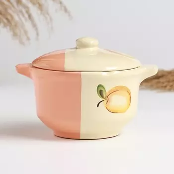 Бульонница с крышкой "Псковская" 0,5л / 11,5х13см, персиковый поцелуй