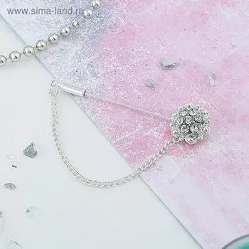 Булавка «Цветочек», 5 см, белая в серебре