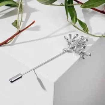 Булавка «Деревце», 7 см, цвет серебро
