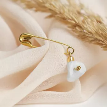 Булавка-оберег "Агат белый" (фас 10шт)