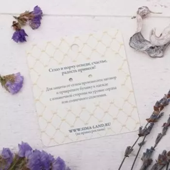 Булавка-оберег «Для уверенности в себе», 2.2 см, бело-синяя в серебре