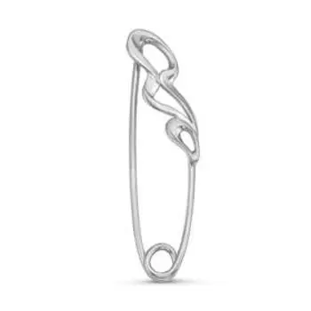 Булавка посеребрение "Изгиб" 60-05325, цвет серебро