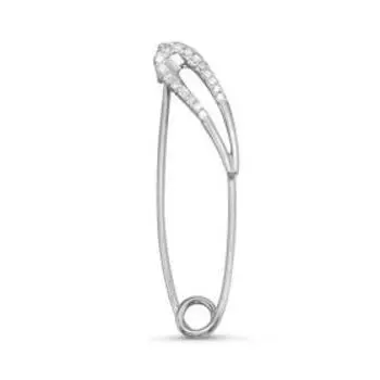 Булавка посеребрение "Слияние" 60-05324, цвет белый в серебре