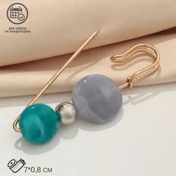 Булавка «Трио», 7 см, цвет серо-зелёный в золоте