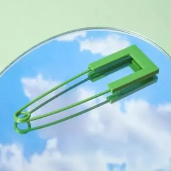 Булавка "Яркость" квадрат 7 см, цвет зелёный