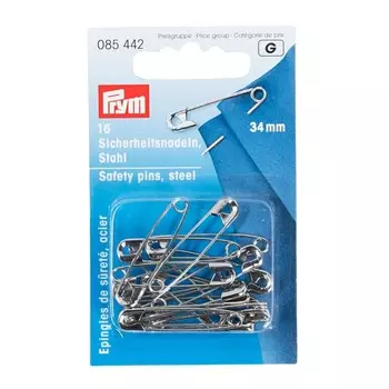 Булавки английские (сталь) 1 серебр.цв. 34 мм Prym