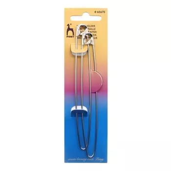 Булавки петлесъемные средние 13 см, сталь, 2 шт PONY