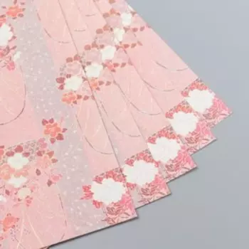 Бумага 1-сторонняя с золотым тиснением "Сакура" плотность 80 гр 24,5х23 см