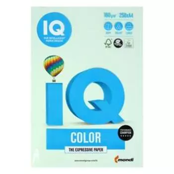 Бумага цветная А4 250 л, IQ COLOR, 160 г/м2, зелёный, GN27