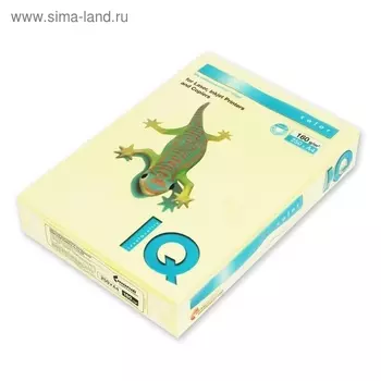 Бумага цветная А4 250 л, IQ COLOR, 160 г/м2, жёлтый, YE23