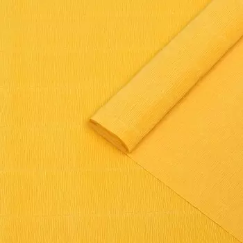 Бумага для декора и флористики, Cartotecnica Rossi, гофрированная, желтая, однотонная, двусторонняя, рулон 1шт., 0,5 х 2,5 м