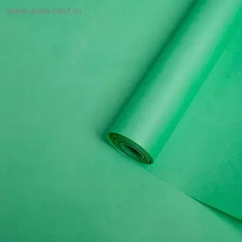 Бумага для декора и флористики, крафт, двусторонняя, салатовая, зеленая, однотонная, рулон 1шт., 0,5 х 10 м