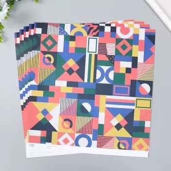 Бумага для скрапбукинга Color geometry, плотность 180 г, 30.532 см