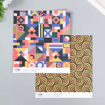 Бумага для скрапбукинга двусторонняя Color geometry, плотность 180 г, 15.517 см