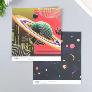 Двусторонняя бумага для скрапбукинга «Арт Узор. Космос», 180 г/м, 15.517 см