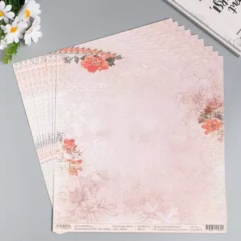 Бумага для скрапбукинга Маки "Муза" 30,5х30,5 см, 190 гр/м2