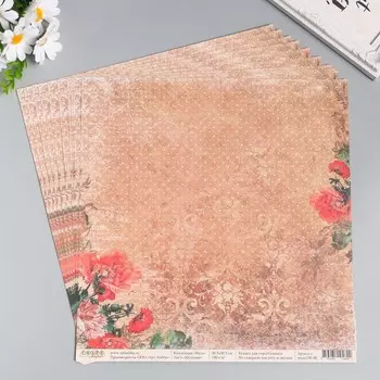 Бумага для скрапбукинга Мелодия "Муза" 30,5х30,5 см, 190 гр/м2