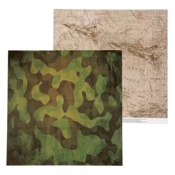 Бумага для скрапбукинга Military «Карта действий», 30,5 х 30,5 см 190 гр/м2