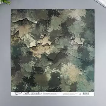 Бумага для скрапбукинга Mr.Painter "Вокруг меня Хаки 4" 30,5x30,5 см, 190 гр/м2