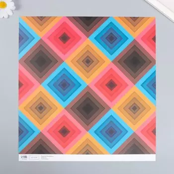 Бумага для скрапбукинга «Ромбы», плотность 180 г, 30.532 см