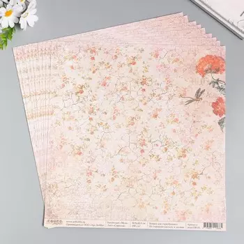 Бумага для скрапбукинга Стрекоза "Муза" 30,5х30,5 см, 190 гр/м2