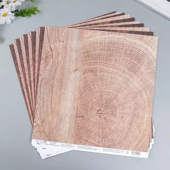 Бумага для скрапбукинга "Вокруг меня. Коричневый №3" 190 г/кв.м 30.5 x 30.5 см