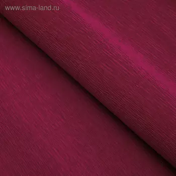 Бумага для упаковки и поделок, гофрированная, красная, вишневая, однотонная, двусторонняя, рулон 1 шт., 0,5 х 2,5 м