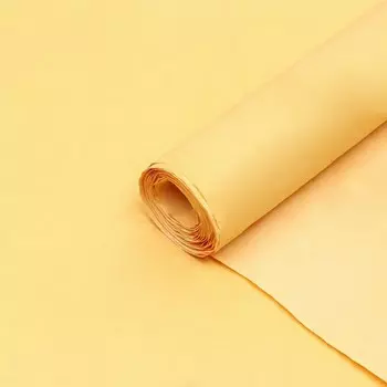Бумага для упаковки, жатая, двусторонняя, однотонная, желтая, эколюкс, рулон 1 шт., 0,7 х 5 м