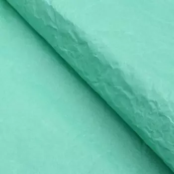 Бумага для упаковки, жатая, перламутровая, эколюкс, бирюзовая, однотонная, двусторонняя, рулон 1 шт., 0,7 x 5 м