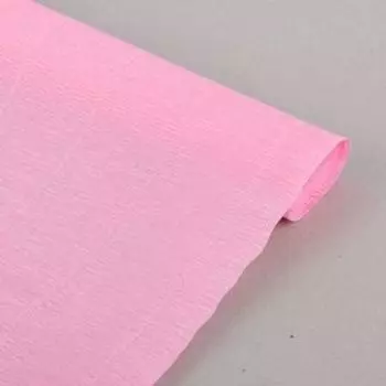Бумага для упаковок и поделок, гофрированная, розовая, однотонная, двусторонняя, рулон 1 шт., 0,5 х 2,5 м