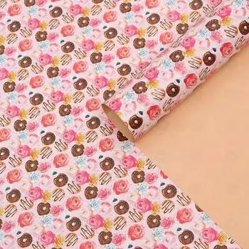 Бумага глянцевая, двухсторонняя "Бублики", 50 х 70 см