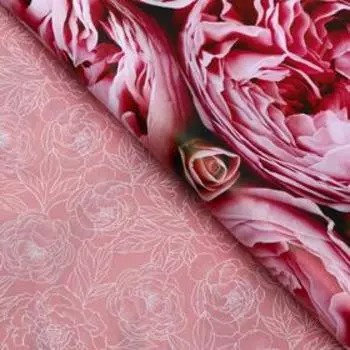 Бумага глянцевая двусторонняя "Пионы", 0,5 х 0,7 м