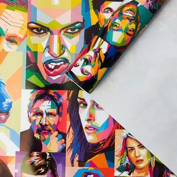 Бумага глянцевая "Pop-art актеры", 0,5 х 0,7 м