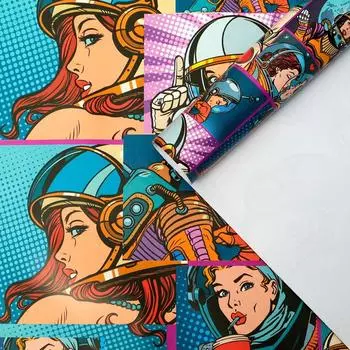 Бумага глянцевая "Pop-art космос", 0,5 х 0,7 м