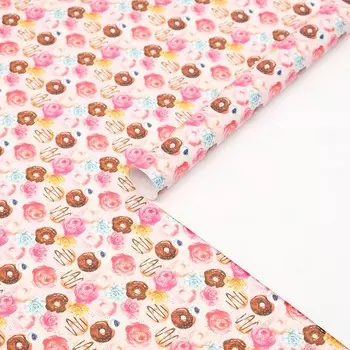 Бумага глянцевая с печатью "Пончики", 70 х 100 см