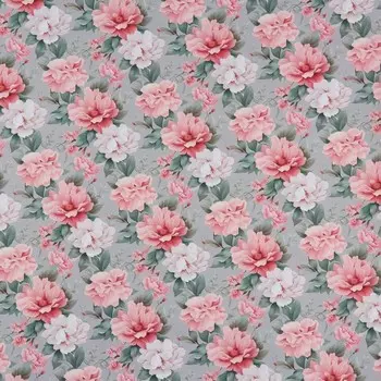 Бумага упаковочная крафтовая белая «Цветы», 50 x 70 см