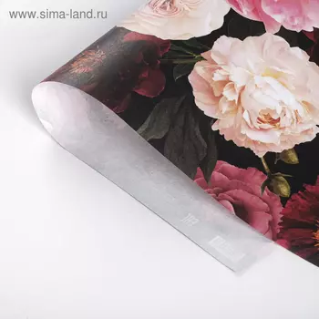 Бумага упаковочная крафтовая «Цветы», 50 х 70 см