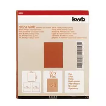 Бумага наждачная KWB, К120, бумажная, 230x280 мм, карбид кремния