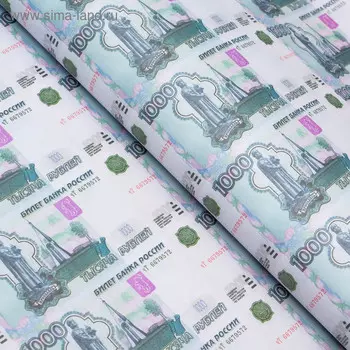 Бумага упаковочная "1000 рублей", 50 х 70 см