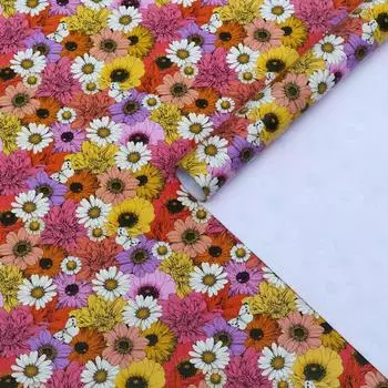 Бумага упаковочная глянцевая "Цветы", 50 х 70 см