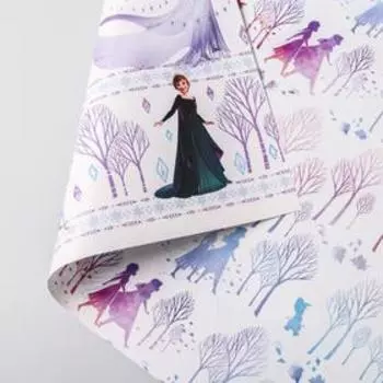 Бумага упаковочная глянцевая двусторонняя , Холодное сердце, 60x90 см