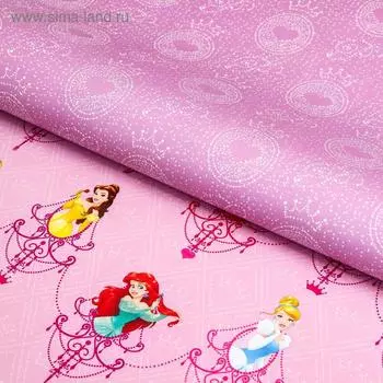 Бумага упаковочная глянцевая двусторонняя , Принцессы, 60x90 см